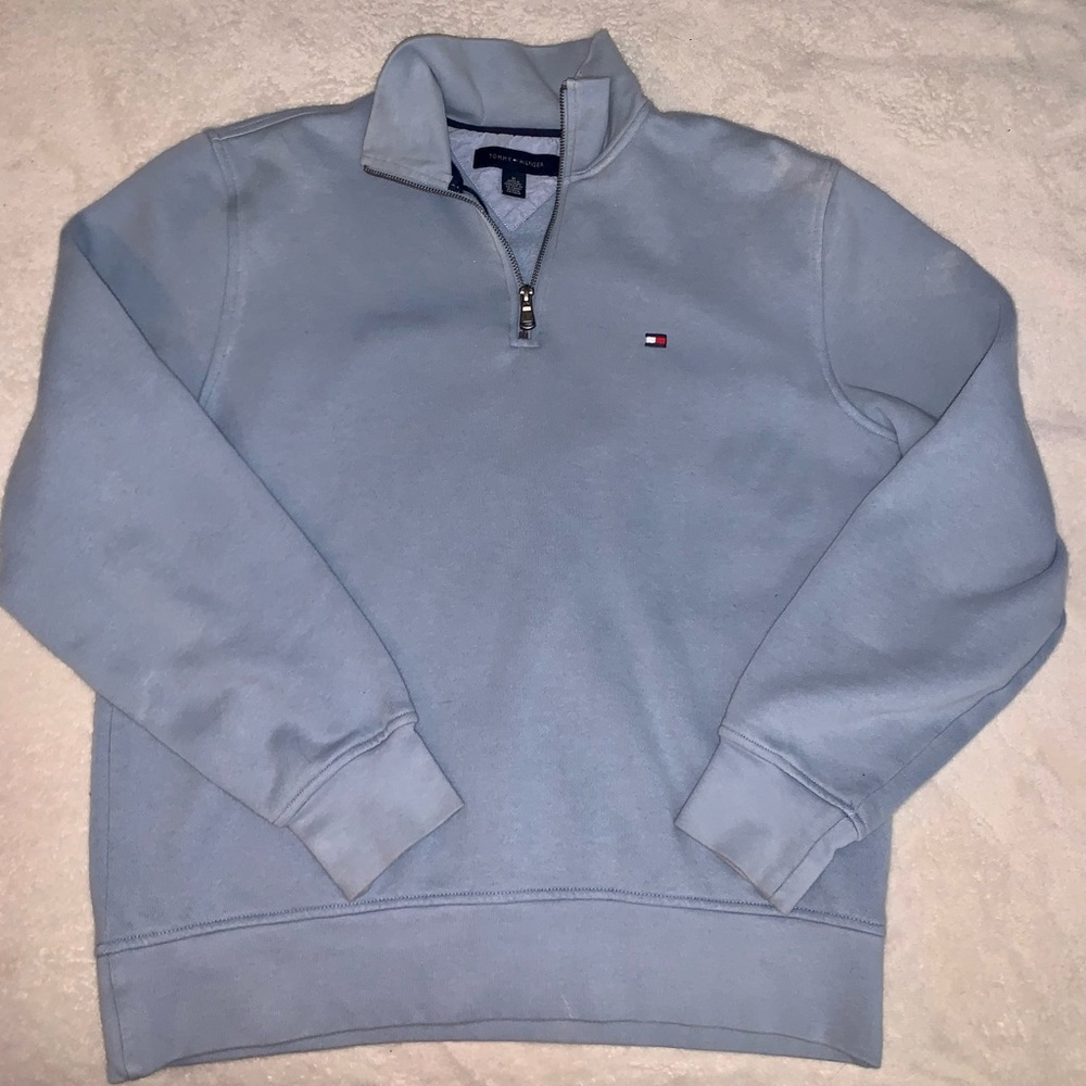 Tommy Hilfiger Fleece Sweater Quarter Zip Blue